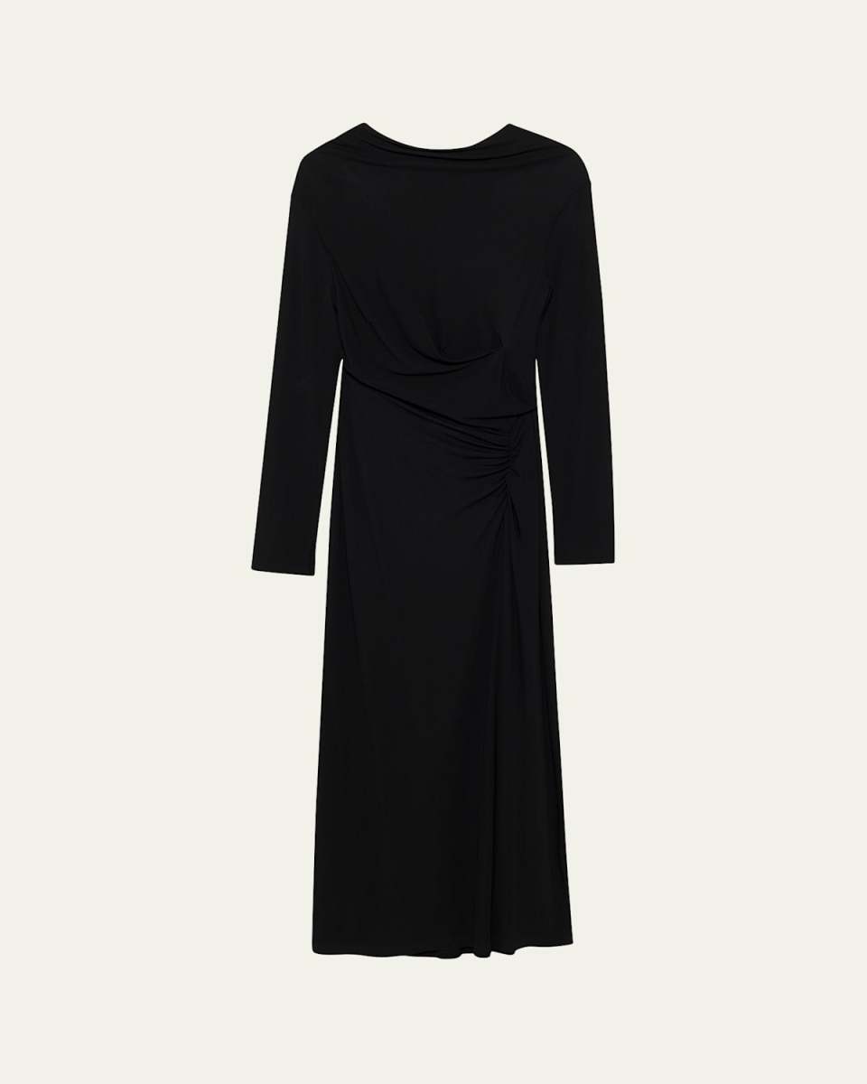 Ferrera Ruched Long-Sleeve Midi Dress